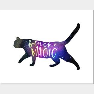 Black Magic Black Cat Holographic mode Posters and Art